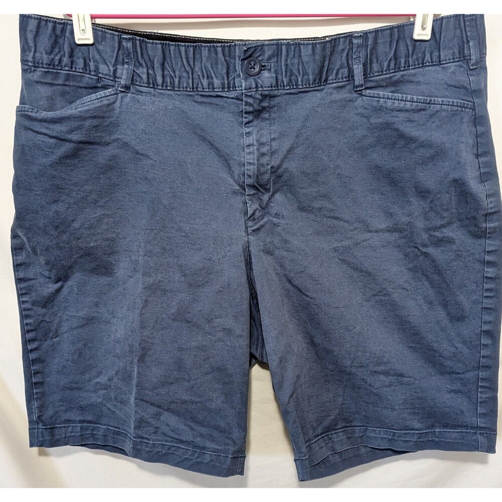 Eddie Bauer Blue Cotton Stretch Chino Shorts - Women's 20W- 9.5" Inseam - Flat